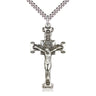 Sterling Silver Large Crucifix Necklace 1 3/4 x 7/8 inches on 24 inch chain by Bliss Manufacturing