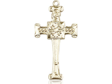 Large 14kt Solid Gold Cross Pendant 1 3/4 inch by Bliss Manufacturing USA