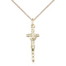14kt Gold Filled Papal Crucifix Necklace 7/8 x 1/4 inches on 18 inch chain by Bliss Manufacturing