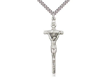 Sterling Silver Extra Large Catholic Crucifix Necklace 2 inch pendant with 24 inch chain by Bliss