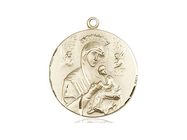 14kt solid gold Our Lady of Perpetual Help medal pendant 7/8 x 3/4 inches handcrafted by Bliss USA