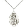 Sterling silver Guardian Angel pendant necklace 7/8 x 1/2 inches with 18 inch chain by Bliss