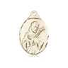 14kt solid gold St. Francis of Assisi patron saint medal pendant 7/8 inch by 1/2 inch handcrafted by Bliss