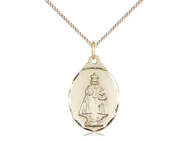 14kt Gold Filled Medium Infant of Prague Medal Necklace 7/8 x 1/2 on 18 inch Chain by Bliss