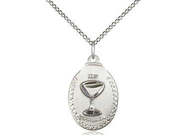Sterling Silver First Communion Chalice Necklace 7/8 inch by 1/2 inch with 18 inch Chain by Bliss