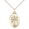14kt Gold Filled Medium Catholic Cross Necklace 7/8 inch by 1/2 inch pendant on 18 inch chain by Bliss