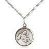 Small sterling silver St. Ann patron saint medal necklace, 5/8 x 1/2 inch, 18-inch chain, Bliss