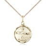 14kt Gold Filled Catholic Baptism Medal Necklace 5/8 x 1/2 inch pendant on 18 inch chain by Bliss