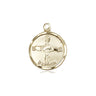 14kt Solid Gold Catholic Baptism Medal Pendant 5/8 inch small size handcrafted by Bliss USA