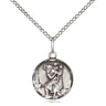 Small Sterling Silver St. Christopher Patron Saint Medal Necklace 5/8 inch x 1/2 inch with 18 inch Chain by Bliss