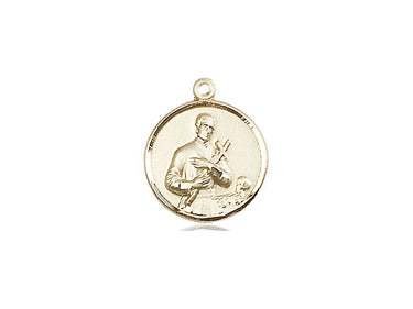 14kt Solid Gold St. Gerard Patron Saint Medal Pendant 5/8 inch x 1/2 inch by Bliss Manufacturing