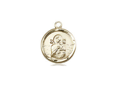 14kt Solid Gold Small Our Lady of Perpetual Help Medal Pendant 5/8 x 1/2 inches Bliss USA