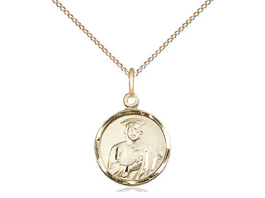 Small 14kt Gold Filled St. Jude Patron Saint Medal Necklace 5/8 x 1/2 inches with 18 inch chain by Bliss