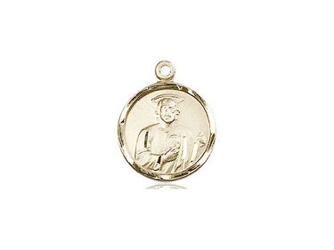 14kt Solid Gold Small St. Jude Patron Saint Medal Pendant 5/8 x 1/2 by Bliss Manufacturing