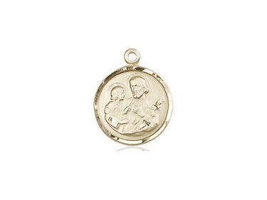 14kt Solid Gold Small St. Joseph Patron Saint Medal Pendant 5/8 x 1/2 by Bliss Manufacturing