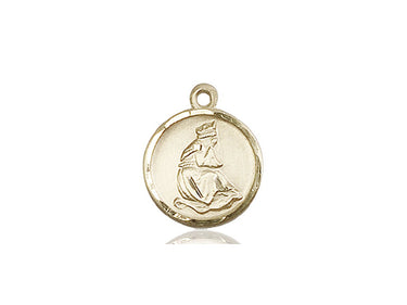 14kt Solid Gold Our Lady of La Salette Medal Pendant Small 5/8 x 1/2 inches handcrafted by Bliss