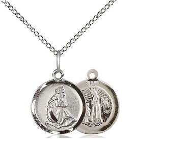 Sterling Silver Our Lady of La Salette Medal Necklace 5/8 inch pendant 18 inch chain by Bliss USA