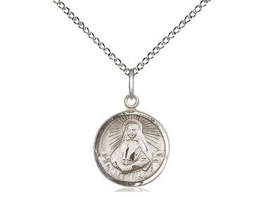 Sterling Silver St. Cabrini Patron Saint Medal Necklace 5/8x1/2 Small 18 Inch Chain Bliss USA Made
