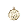 14kt solid gold small St. Raphael Archangel patron saint medal pendant 5/8 x 1/2 inch Bliss USA