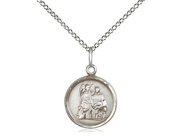 Sterling Silver Small St. Raphael the Archangel Medal Necklace 5/8 x 1/2 inches 18 inch Chain by Bliss
