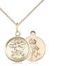 14kt Gold Filled St. Michael the Archangel small medal necklace 5/8 x 1/2 inches on 18 inch chain by Bliss