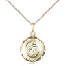 14kt Gold Filled Small Catholic Cross Necklace 5/8 x 1/2 inch pendant on 18 inch chain by Bliss