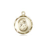 14kt Solid Gold Small Catholic Cross Pendant 5/8 inch by 1/2 inch handcrafted by Bliss
