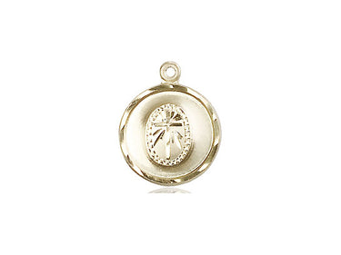 14kt Solid Gold Small Catholic Cross Pendant 5/8 inch by 1/2 inch handcrafted by Bliss