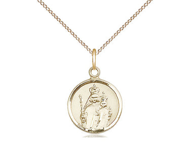 Small 14kt gold filled Our Lady of Consolation medal necklace 5/8 inch by 1/2 inch on 18 inch chain by Bliss