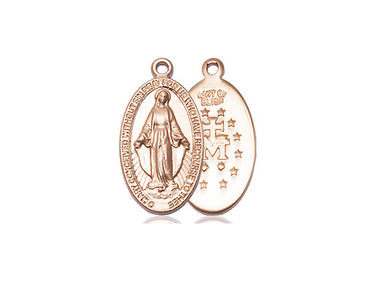 14kt Solid Gold Medium Miraculous Medal Pendant 3/4 inch handcrafted by Bliss Manufacturing USA
