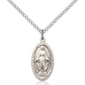 Sterling Silver Medium Miraculous Medal Necklace 3/4 inch pendant with 18 inch chain by Bliss