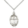 Sterling Silver Baptism Medal Necklace 3/4 inch pendant with 18 inch curb chain by Bliss Manufacturing