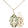 14kt Gold Filled Medium Miraculous Medal Necklace with enamel accents and 18 inch chain by Bliss