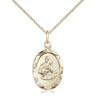 14kt Gold Filled St. Gerard Patron Saint Medal Necklace 3/4 x 3/8 inch with 18 inch chain by Bliss