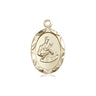 14kt Solid Gold St. Gerard Majella Patron Saint Medal Pendant 3/4 inch by 3/8 inch Handcrafted by Bliss USA