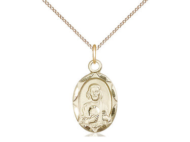 14kt Gold Filled St. Jude patron saint medal necklace with 3/4 inch pendant on 18 inch chain by Bliss Manufacturing