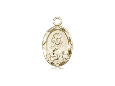 14kt Solid Gold St. Jude patron saint medal pendant 3/4 inch by Bliss Manufacturing