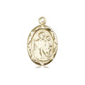 14kt solid gold St. Joseph patron saint medal pendant 3/4 x 3/8 inches handcrafted by Bliss Manufacturing USA