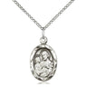 Sterling silver St. Joseph patron saint medal necklace 3/4 x 3/8 inches with 18 inch chain by Bliss USA
