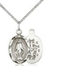 Sterling Silver Medium Miraculous Medal Necklace 3/4 x 3/8 inches with 18 inch chain by Bliss