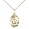 Gold Filled St. Frances Cabrini patron saint medal necklace, 5/8 x 3/8 inches, 18 inch chain, Bliss Manufacturing