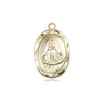 14kt solid gold small St. Frances Cabrini patron saint medal pendant 5/8 x 3/8 inch handcrafted USA Bliss