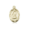 14kt Solid Gold St. Pio of Pietrelcina Patron Saint Medal Pendant 3/4x3/8 inches by Bliss Manufacturing
