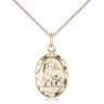 14kt Gold Filled Medium St. Raphael the Archangel Medal Necklace 3/4 inch by 3/8 inch with 18 inch chain Bliss
