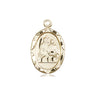 14kt solid gold St. Raphael the Archangel medal pendant, 3/4 inch by 3/8 inch, handcrafted in USA by Bliss Manufacturing