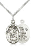 Sterling silver St. Michael the Archangel medal necklace, 3/4x3/8 inch pendant on 18 inch chain, Bliss USA