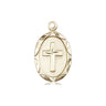 14kt solid gold medium cross pendant 3/4 x 3/8 inch handcrafted USA by Bliss Manufacturing heirloom quality