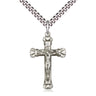 Sterling Silver Medium Catholic Crucifix Necklace with 24 inch chain handmade in USA by Bliss