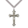 Sterling Silver Medium Catholic Crucifix Necklace 1 1/8 x 5/8 inches with 24 inch chain by Bliss