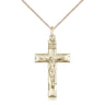 14kt gold filled medium Catholic crucifix necklace with 1 1/8 x 5/8 inch pendant on 18 inch chain by Bliss
